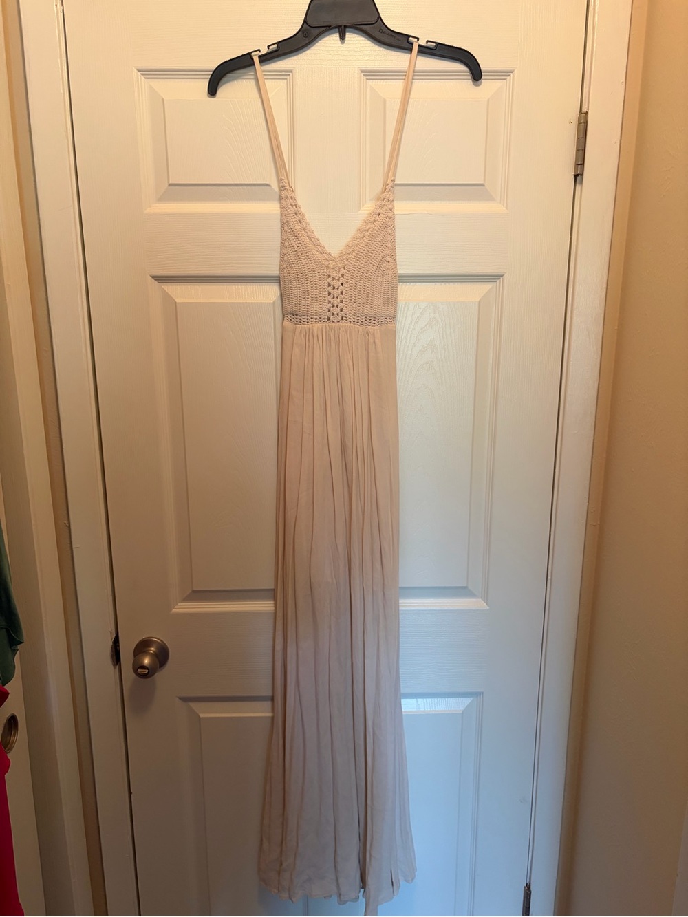 Lulus Cream Crochet Maxi Dress Women’s Medium M Boho Beach